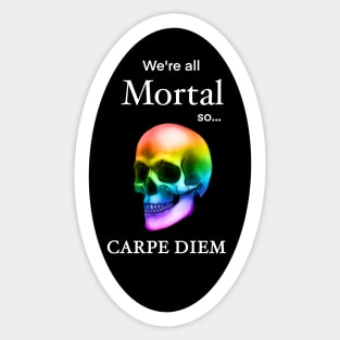 Skull Rainbow. Carpe Diem. Sticker